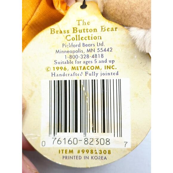 Vintage Brass Button Bear Names Harper - Picture 3 of 5